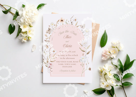 Blush Floral Invite - MintyInvites